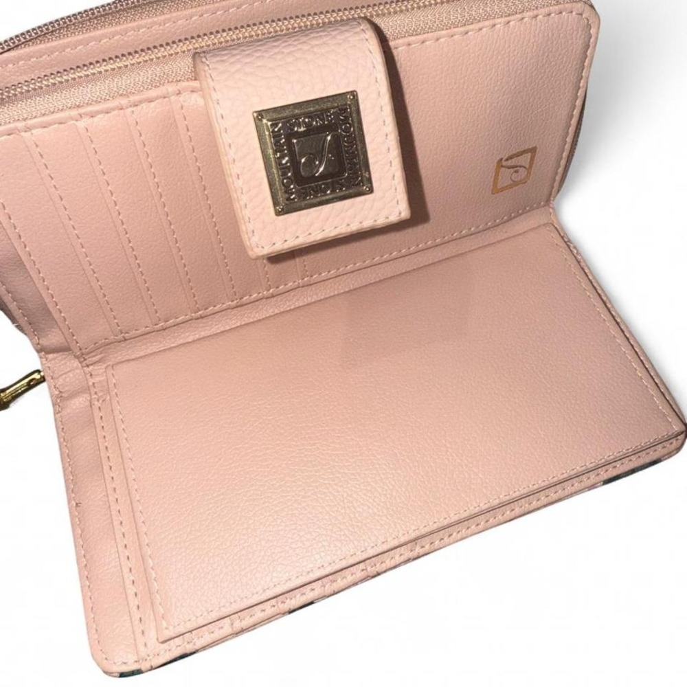 STONE MOUNTAIN PINK FLORAL LEATHER WALLET WRISTLET STRAP NWOT - Picture 6 of 8